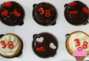 Cupcakes para bodas de 38 anos