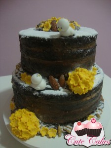 Naked cake para batizado
