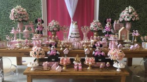 Festa Minnie rosa e dourado
