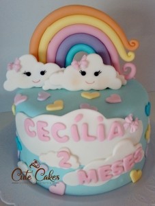 bolo decorado chuva de amor