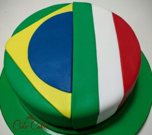bolo decorado Brasil e Itália