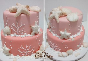 bolo para bodas de coral